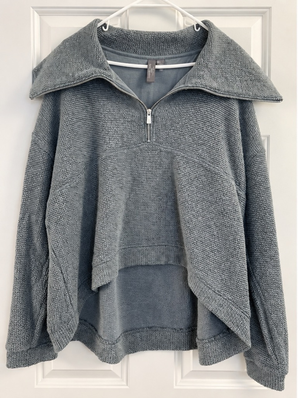 Sweaty Betty Radiant Half Zip Sweater in Tranquil Grey Marl/Size Large
